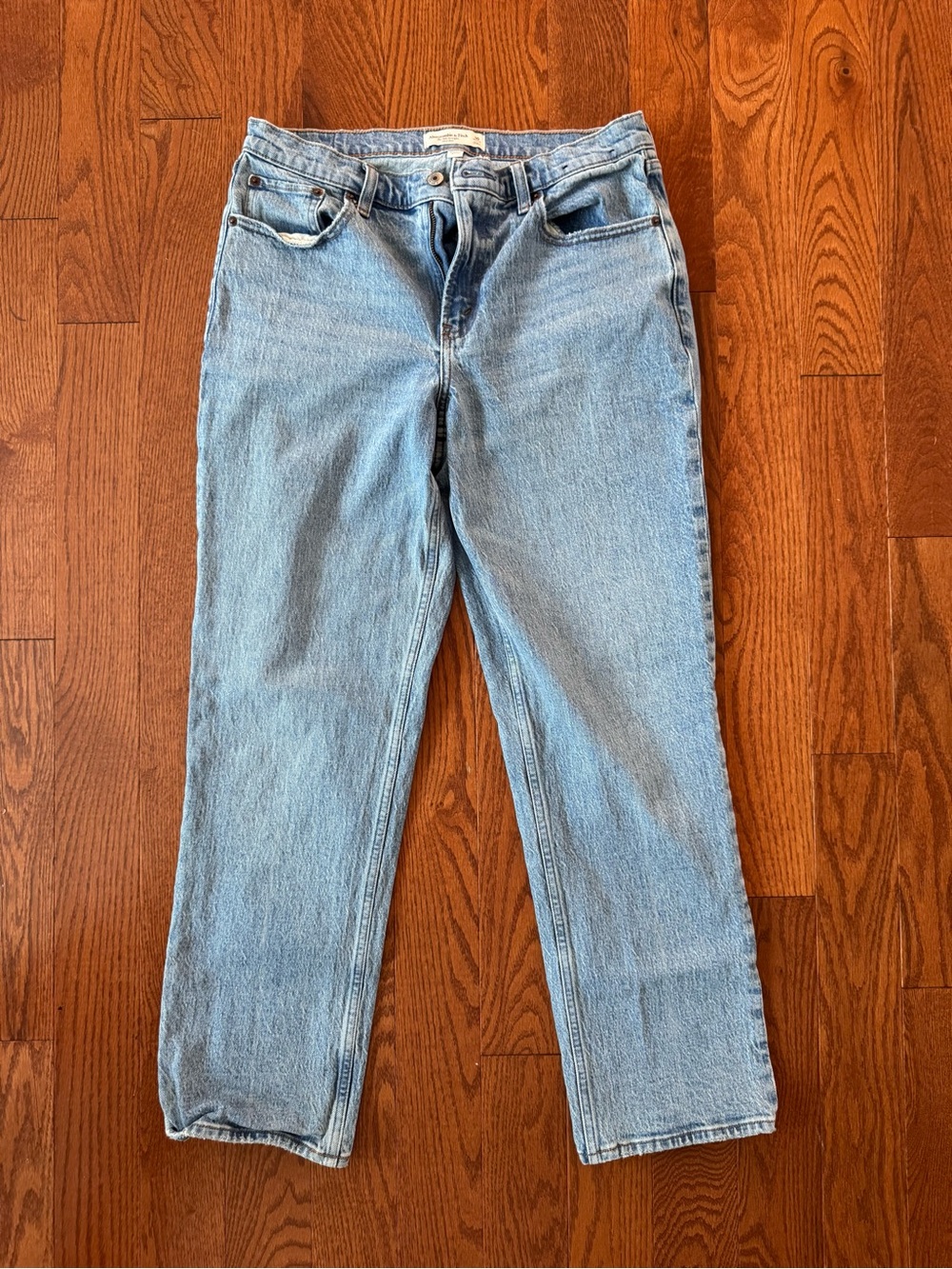 Abercrombie & Fitch Light Blue Women's Straight-Leg Jeans